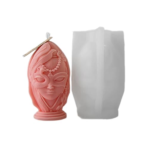 Rebellious Silikon-Bastelformen, Kerzenherstellungsformen, Schönheitsgesichtsform, Silikon-Figurenform, perfektes Geschenk für Heim von Rebellious