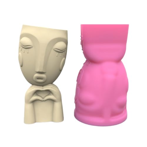 Rebellious Sukkulenten-Pflanzgefäß-Silikonformen, Herz-Mädchen-Blumentöpfe, Epoxidharz-Form für DIY-Kerzenhalter, Stifthalter, Vase von Rebellious