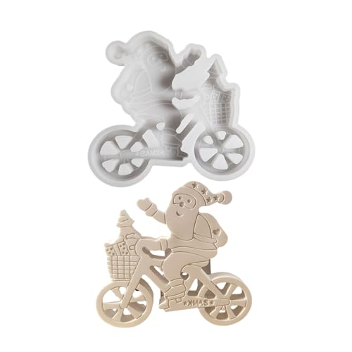 Rebellious Weihnachts-Schreibtisch-Ornament-Form, Silikonform für Weihnachtsmann mit Roller, Dekoration, Gipsformen, Schmuckherstel von Rebellious