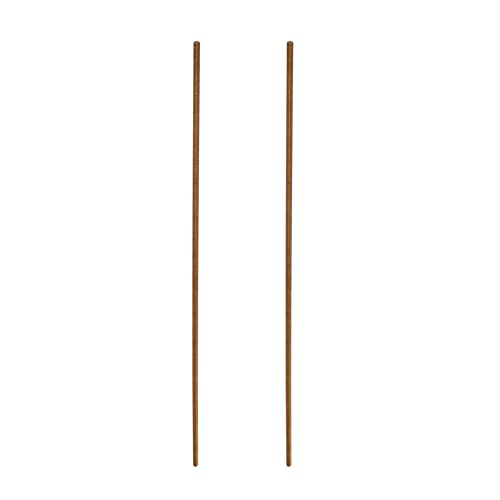 Rebower 2 Stück Stangen mit Vollgewinde, alle Gewinde, Stangenbolzen aus Messing, [für Klemmen und U-Bolzen] – M2 x 250 mm Außengewinde, 0,4 mm Steigung/Golden Farbton von Rebower