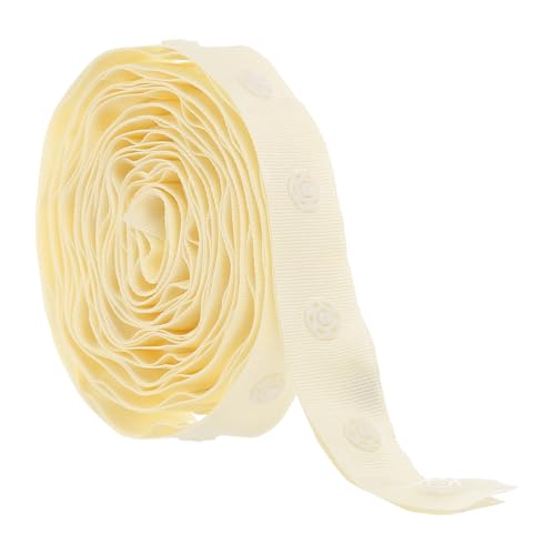 Rebower 2 Yard Plastic Button Snap Tape Ribbon Sewing Snaps Trim Fastener Polyester, [for Cloth Fabric Sewing, DIY Project] - Beige / 18mm von Rebower