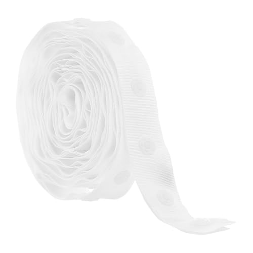 Rebower 2 Yard Plastic Button Snap Tape Ribbon Sewing Snaps Trim Fastener Polyester, [for Cloth Fabric Sewing, DIY Project] - Weiß / 18mm von Rebower