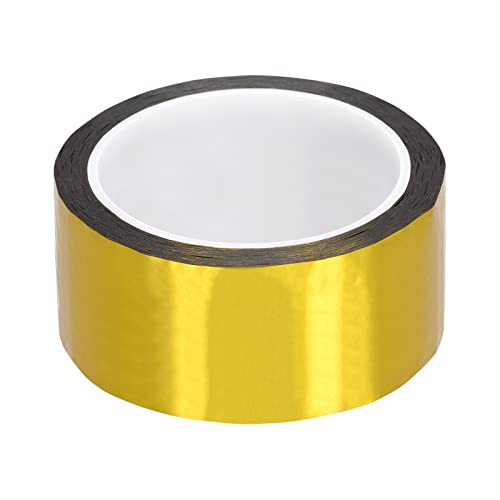 Rebower Metallisiertes Polyester Folien Band Dekoratives Klebeband Spiegel Klebe Band [für Zierleisten DIY Grafik Kunst Zubehör] - 1.57" x 55 Yards/Goldton / 1 Stk von Rebower
