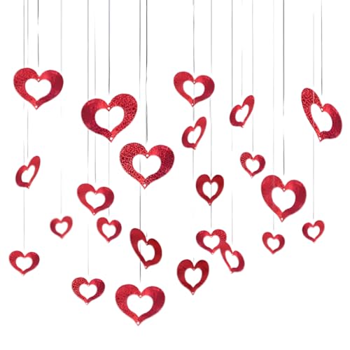 REC 60 Stück Hängende Herz Girlande,hängende girlande,Valentinstag Herz Girlande,Girlande Herzen,Glitter Hängende Herzwirbel,Valentinstag Deckenbehänge,für Geburtstag Jubiläum Hochzeit Single Party REC 60 Stück Hängende Herz Girlande,hängende girlande,Valentinstag Herz Girlande,Girlande Herzen,Glitter Hängende Herzwirbel,Valentinstag Deckenbehänge,für Geburtstag Jubiläum Hochzeit Single Party von Reccisokz