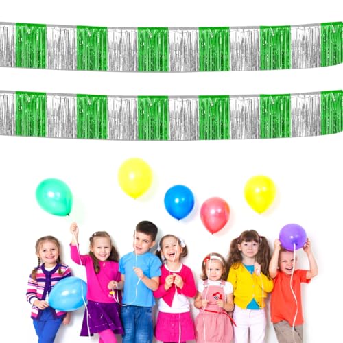Reccisokz Partydekoration 2 Stück Lametta Vorhang, Deko Geburtstag Mädchen, Fotowand Hintergrund, Party Zubehör, Grün, Polyethylenterephthalat, 3 m x 30 cm, Tinselvorhang, Deko-Vorhang Reccisokz Partydekoration 2 Stück Lametta Vorhang, Deko Geburtstag Mädchen, Fotowand Hintergrund, Party Zubehör, Grün, Polyethylenterephthalat, 3 m x 30 cm, Tinselvorhang, Deko-Vorhang von Reccisokz