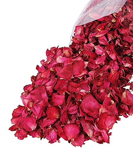 Reccisokz100g natürliche getrocknete Rosenblätter echte Blume trockene rote Rose Blütenblätter für Fußbad Körperbad Spa Hochzeit Konfetti Heimduft DIY Handwerk Zubehör von Reccisokz