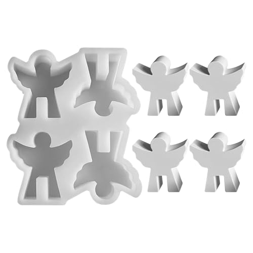1/2 Stück Ostern Silikonformen Gießformen Engel, Silikonform Engel,Silikon GießForm Engel,Gipsformen zum GießEn,Kerzengel Transparent zum GießEn für Kerzen, Seife, Gips, Handwerk (Sternenengel) von Recitem
