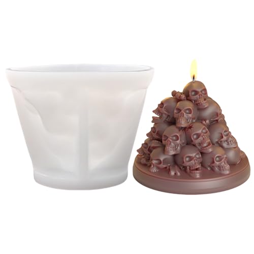 2/4 Stück Halloween Silikonform Kerzen,Ghost Kerzen Formen Silikon,Aroma Kerzenform zum DIY,Silikonform Kerzen-Gießen Formen,Silikon Epoxy Gießform,Kerzenformen zum Gießen für Deko,Seifenform (Set 5) von Recitem
