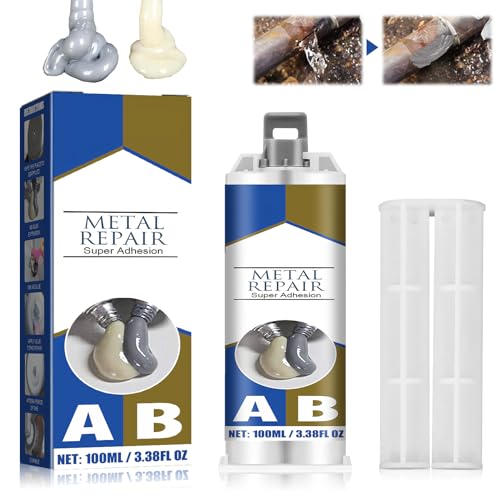 Metallkleber, 2 Komponenten Kleber für Metall, Metallkleber Hitzebeständig, Metallkleber Extra Stark, Flüssigmetall, Kommt Mit Zubehör, Wasserfest, Schnelle Reparatur Aller 100g (Flaschen) von Recitem