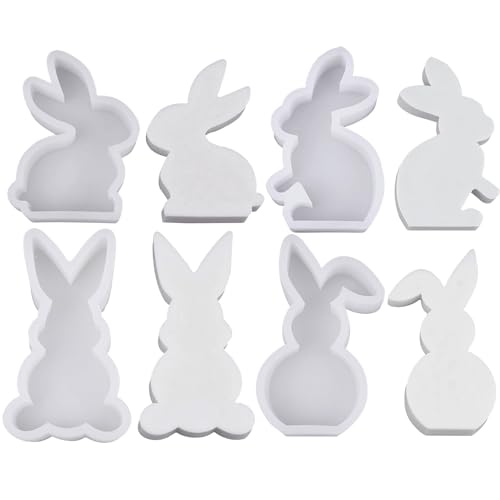 Recitem Niedliche 3D Kaninchen Kerze Silikonform,Ostern Kaninchen Silikonformen Gießformen, Kerzenform Seifenform Epoxidharz Formen Haus für Kerzen, Seife, Gips (Bier Stile) von Recitem