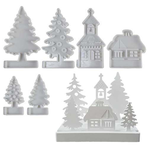 Recitem Silikon Backformen Weihnachten Set DIY Kerzenhalter Für Dekoration Handwerk Gießformen Gips Harz Basteln von Recitem