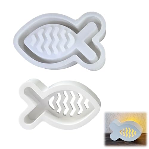 Recitem Silikonformen Fisch 10x6.4x3.1cm 3D Gießform für DIY Kerzen Seife Geschenke Handmade Crafting Art Projects (A) von Recitem
