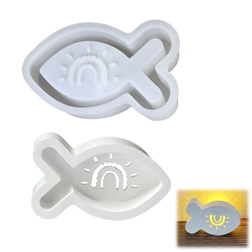 Recitem Silikonformen Fisch 10x6.4x3.1cm 3D Gießform für DIY Kerzen Seife Geschenke Handmade Crafting Art Projects (B) von Recitem