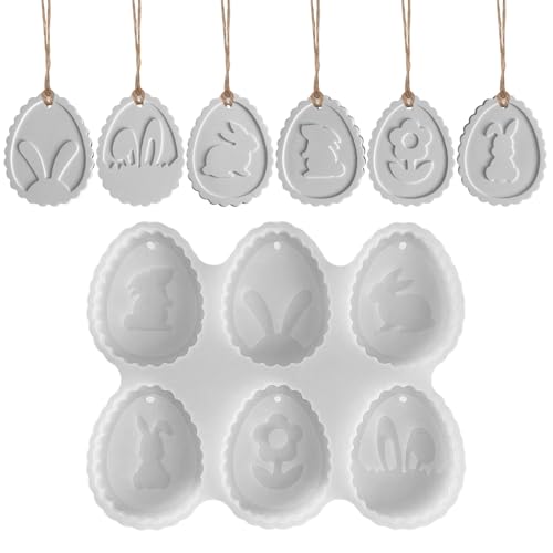 Silikonform Ostern Tiere Deko, Silikonformen Gießformen Ostern Kerzenformen zum Gießen Gießformen Silikon Gießform Gips Zum Gießen Giessformen Silikon Gießform Ostern (Kaninchen-Ei-Anhänger 2) von Recitem