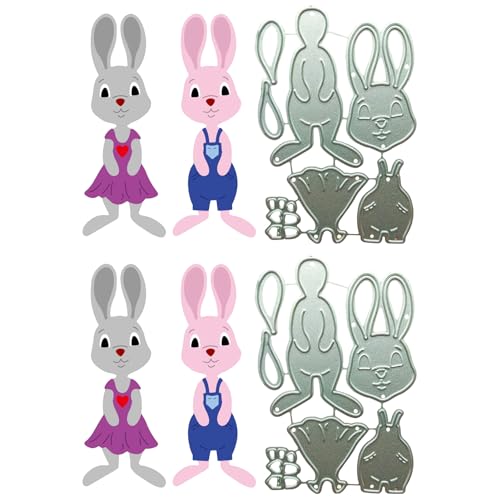 Stanzschablonen Ostern, Stanzschablone Hasen, Prägeschablonen, Schablonen Ostern Stanzformen Hasen für Papiergestaltung, Kartengestaltung, DIY Geschenkboxen Handwerk Geschenk (2 Stück) von Recitem