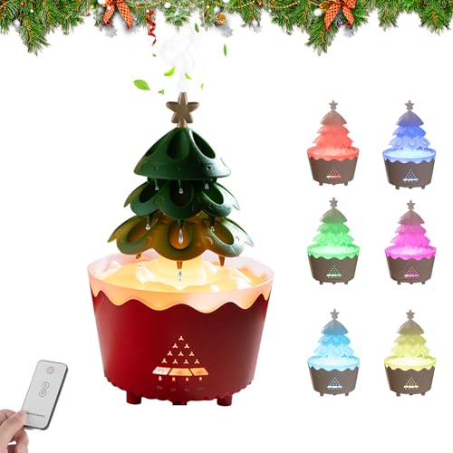 Weihnachtsbaum-Diffusor mit 7 Farbwechsel-Lichtern, Duftöl & Tannenduft für Weihnachtsbaum, Luftbefeuchter & Fernbedienung – Perfekte Weihnachtsdekoration (Stil 2) von Recitem