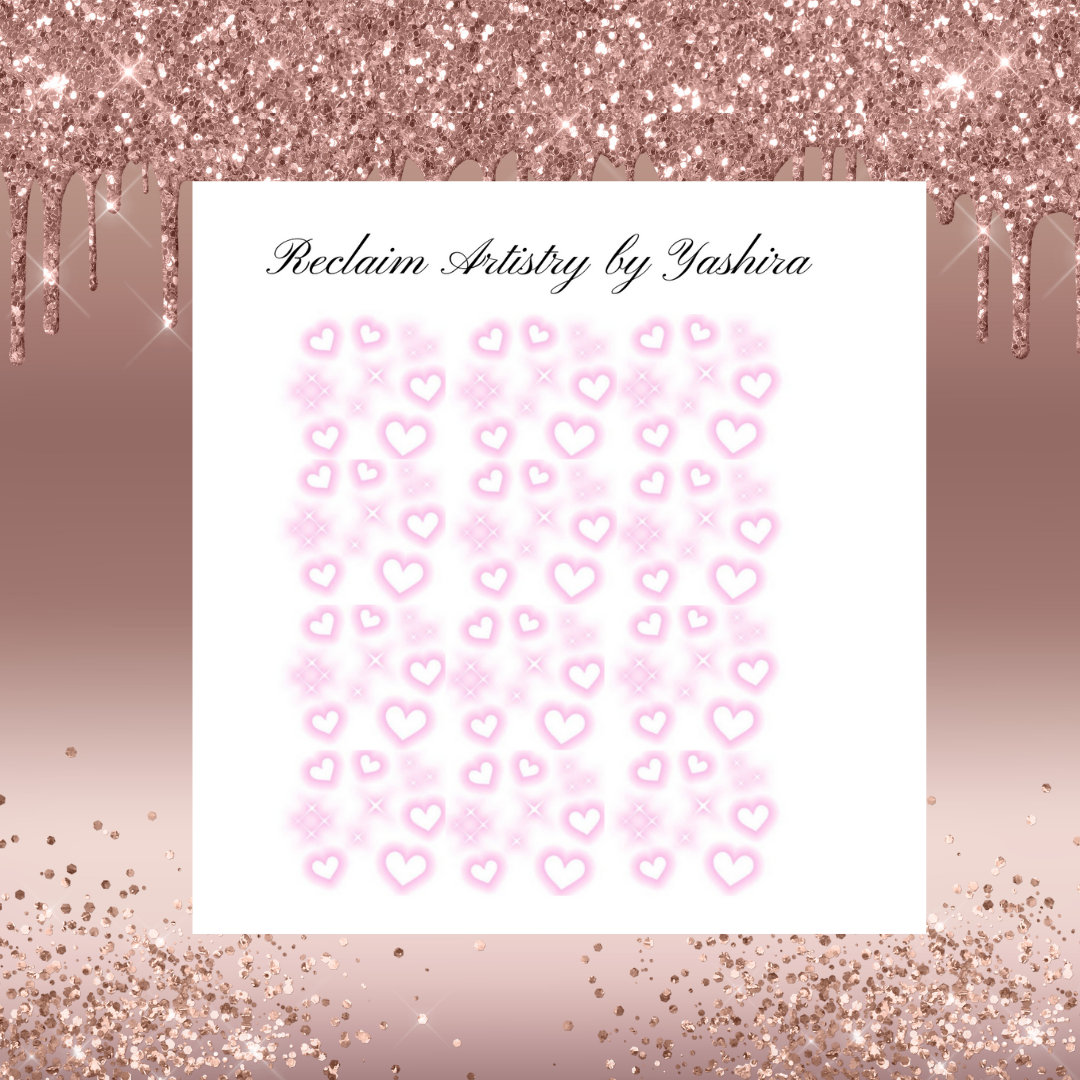 Airbrush-Effekt Pink Heart | Nagel Sticker Nailart von ReclaimArtistryShop