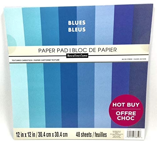Craft Smart or Recollection's Blues Papierblock, 30,5 x 30,5 cm, 48 doppelseitige Blätter, säurefrei von Recollections