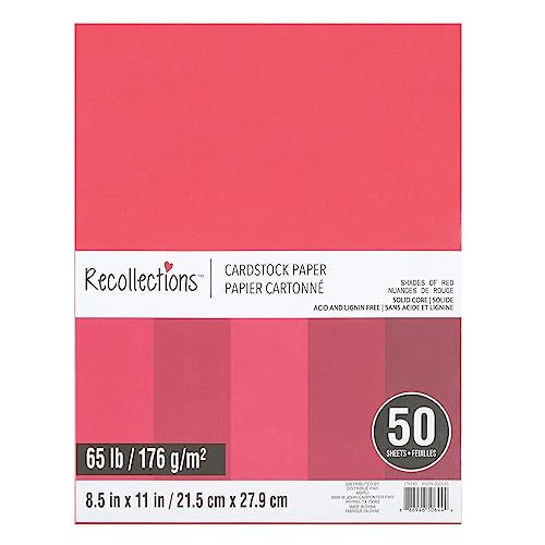 Recollections Cardstock Paper, 5 Shades of Red 8 1/2 x 11 by von Recollections