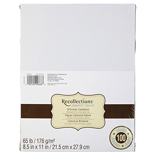 Recollections Shimmer White Gold Cardstock Paper, 8.5 X 11-100 Sheets, Metallic by Recollections Shimmer White Gold Cardstock Paper, 8.5 X 11-100 Sheets, Metallic by von Recollections