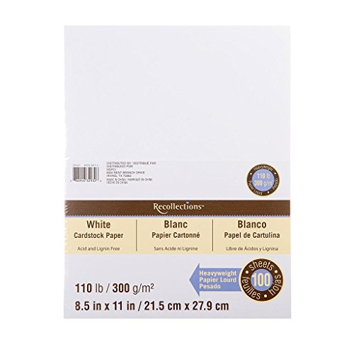 Recollections White Heavyweight Cardstock Paper, 8.5 X 11 - 100 Sheets by Recollections Recollections White Heavyweight Cardstock Paper, 8.5 X 11 - 100 Sheets by Recollections von Recollections