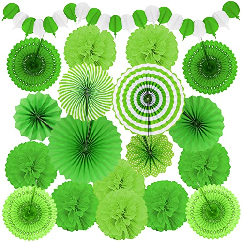 Recosis Grün Party Dekoration, Papier Pompoms Aufhängen Fächer Girlande für St. Patricks Day Dschungel Hawaii Dino Fussball Party Dekoration Dinosaurier Weihnachten Geburtstag Deko Recosis Grün Party Dekoration, Papier Pompoms Aufhängen Fächer Girlande für St. Patricks Day Dschungel Hawaii Dino Fussball Party Dekoration Dinosaurier Weihnachten Geburtstag Deko von Recosis