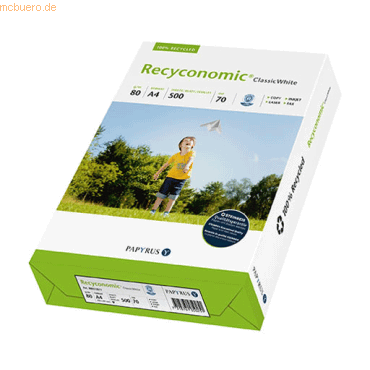 5 x Recyconomic Kopierpapier A4 Recyconomic Classic White 80g/qm weiß von Recyconomic