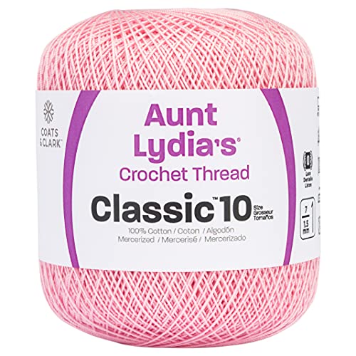 Coats Crochet 154-401 Tante Lydia's Crochet Cotton Classic Größe 10, orchid pink von Red Heart