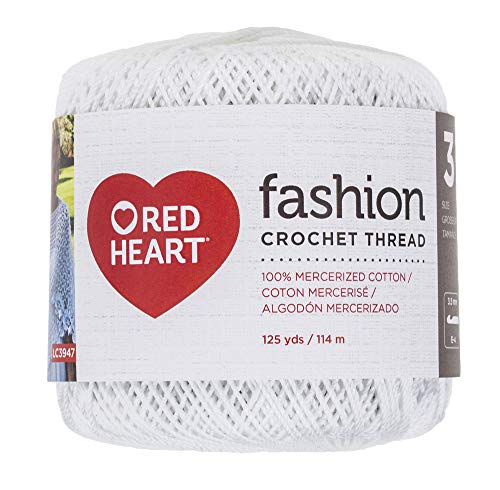Coats Crochet Red Heart Fashion Häkelgarn, Fadengröße 3, Weiß von Red Heart
