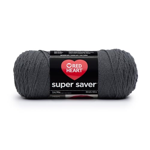 Red Heart E300.3950 Super Saver Garn, Sonstige, Solid - Charcoal, 11.67 x 27.4 x 11.67 cm, 333 Meter von Red Heart