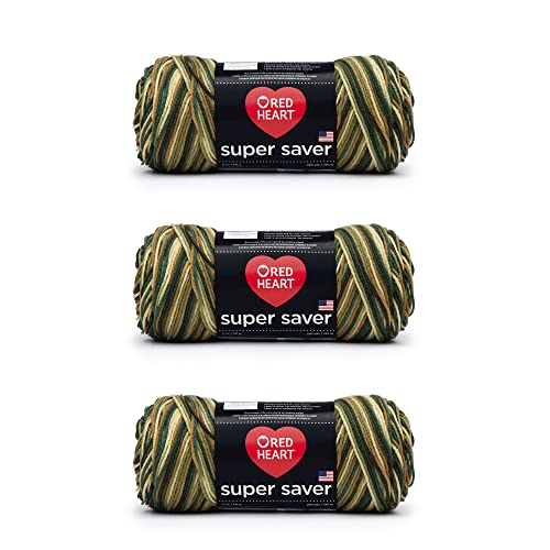 Red Heart E300B.0961P03 Super Saver Garn, Acryl, Woodsy, 3 Pack, 3 Count von Red Heart