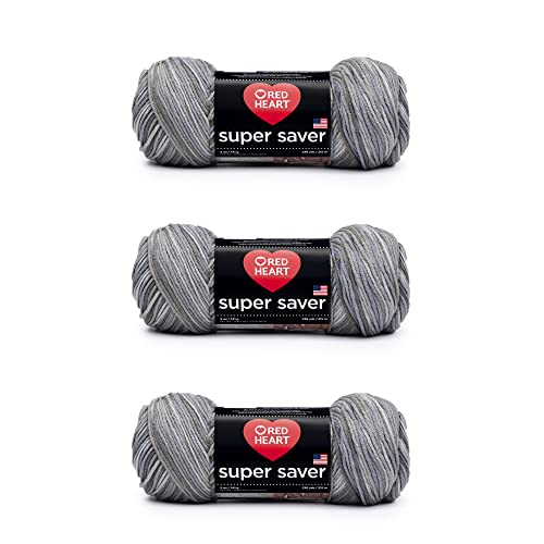 Red Heart E300B.3933P03 Super Saver Garn, Acryl, Taube, 3 Pack, 3 Count von Red Heart