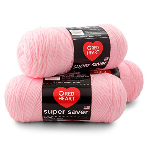 Red Heart E300PK.0724 Super Saver 3er Pack Garn, Acryl, Babyrosa, 999 Meter Red Heart E300PK.0724 Super Saver 3er Pack Garn, Acryl, Babyrosa, 999 Meter von Red Heart