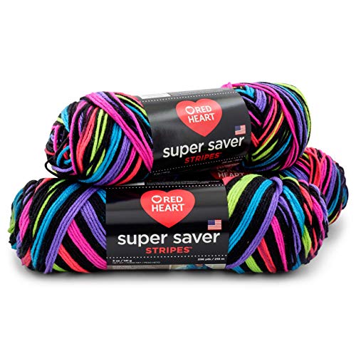 Red Heart E300PK.3957 Super Saver 3er Pack Garn, Acryl, Neon Streifen, 645 Meter Red Heart E300PK.3957 Super Saver 3er Pack Garn, Acryl, Neon Streifen, 645 Meter von Red Heart
