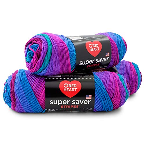 Red Heart E300PK.4960 Super Saver 3er Pack Garn, Acryl, Polo Stripe, 645 Meter von Red Heart