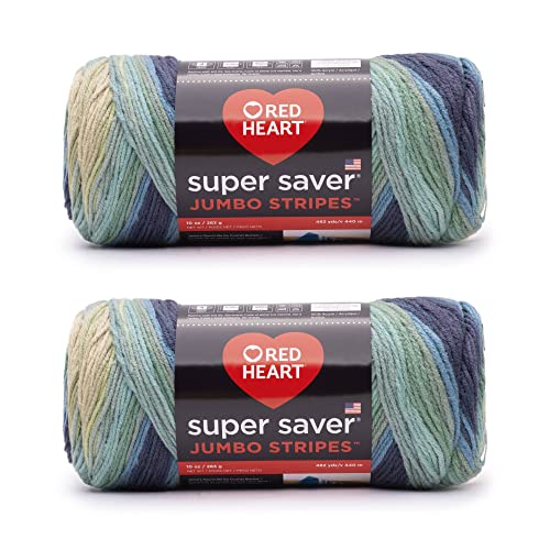 Red Heart Super Saver Jumbo Sutherland Stripe Garn – 2 Packungen mit 283 g – Acryl – 4 Medium (Kammgarn) – 480 Meter – Stricken/Häkeln Red Heart Super Saver Jumbo Sutherland Stripe Garn – 2 Packungen mit 283 g – Acryl – 4 Medium (Kammgarn) – 480 Meter – Stricken/Häkeln von Red Heart