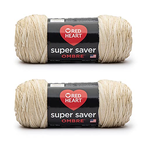 Red Heart E305.4931P02 Super Saver Jumbo Garn, Acryl, Sand Ombre, 2 Count von Red Heart