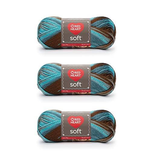 Red Heart Soft Waterscape Garn, 3er-Pack, 113 g pro Stück, Acryl, mittlere Stärke (Worsted), 250 Meter – zum Stricken und Häkeln Red Heart Soft Waterscape Garn, 3er-Pack, 113 g pro Stück, Acryl, mittlere Stärke (Worsted), 250 Meter – zum Stricken und Häkeln von Red Heart