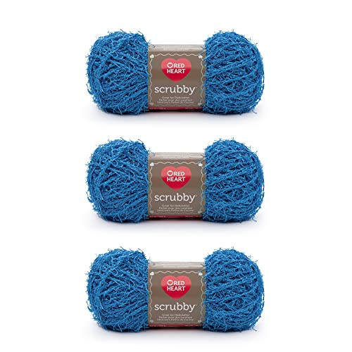 Red Heart E833.0501P03 Scrubby Garn, Polyester, ocean, 3 Pack, 3 Count Red Heart E833.0501P03 Scrubby Garn, Polyester, ocean, 3 Pack, 3 Count von Red Heart