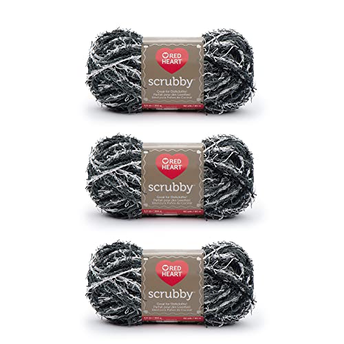 Red Heart E833.0930P03 Scrubby Garn, Polyester, Marmor, 3 Pack, 3 Count von Red Heart