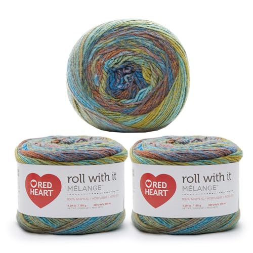 Red Heart E890.0578P03 Roll With It Melange Garn, Acryl, Paparazzi, 3 Pack, 3 stück Red Heart E890.0578P03 Roll With It Melange Garn, Acryl, Paparazzi, 3 Pack, 3 stück von Red Heart