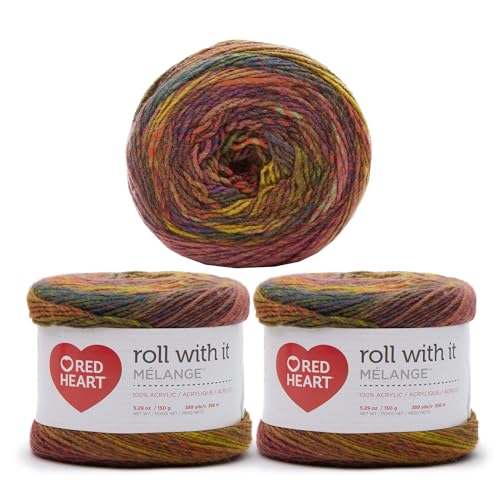 Red Heart E890.0675P03 Roll With It Melange Garn, Acryl, Vorhang Call, 3 Pack, 3 Count von Red Heart
