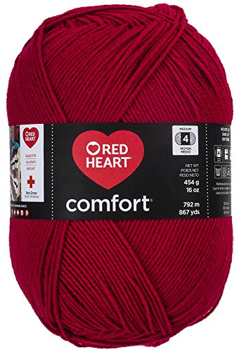 Red Heart Komfort-Garn von Coats Yarn, Salbei Kardinalrot von Red Heart