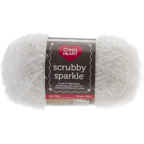 Red Heart Scrubby Sparkle E851.8001 Garn, Marshmallow von Red Heart