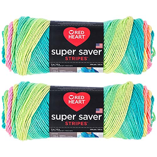 Red Heart Super Saver 2 x 142 g Retro Stripes Wolle von Red Heart