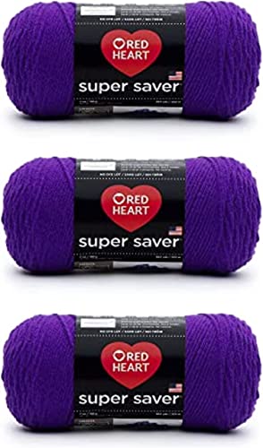 Red Heart Super Saver Garn, 3er-Pack, Amethyst, 3 Stück von Red Heart