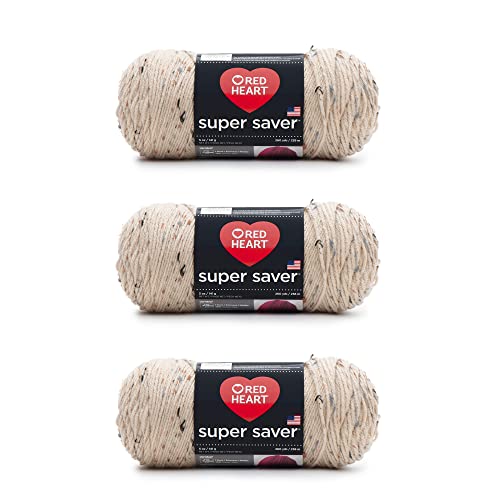 Red Heart Super Saver Garn, 3er-Pack, Buff Fleck 3 Stück Red Heart Super Saver Garn, 3er-Pack, Buff Fleck 3 Stück von Red Heart