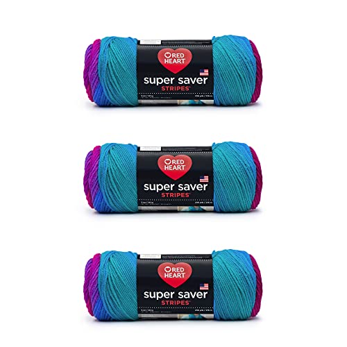 Red Heart Super Saver Garn, 3er-Pack, Polo-Streifen, 3 Stück von Red Heart