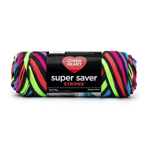 Red Heart Yarn-Neon Stripes Super Saver Garn, Neonstreifen, Acryl, 11.67 x 27.4 x 11.67 cm, 215 Red Heart Yarn-Neon Stripes Super Saver Garn, Neonstreifen, Acryl, 11.67 x 27.4 x 11.67 cm, 215 von Red Heart