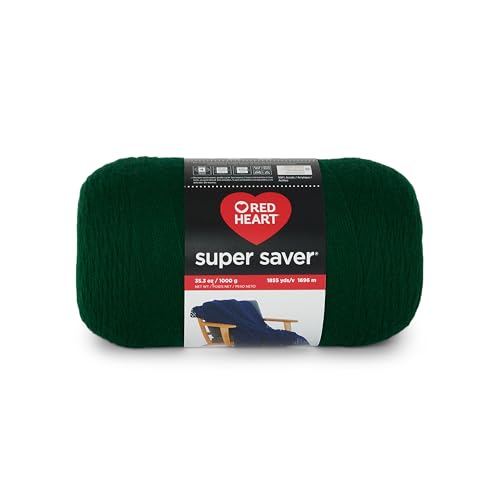Red Heart Super Saver Hunter Green Garn, 1000 gr/m², 100% Acryl, Kammgarn Nr. 4, 1 700 m, zum Stricken, Häkeln, Basteln und Amigurumi, 1000 gr Red Heart Super Saver Hunter Green Garn, 1000 gr/m², 100% Acryl, Kammgarn Nr. 4, 1 700 m, zum Stricken, Häkeln, Basteln und Amigurumi, 1000 gr von Red Heart